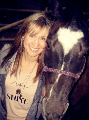 Ruth Miller, SLP, loves riding horses, including her sister’s horse, Valentine.