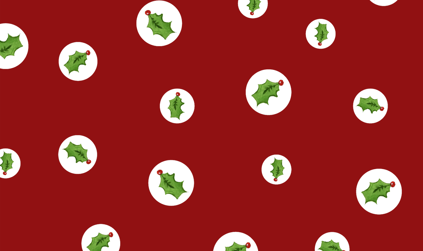 red background with floating Christmas trees red background with floating Christmas trees