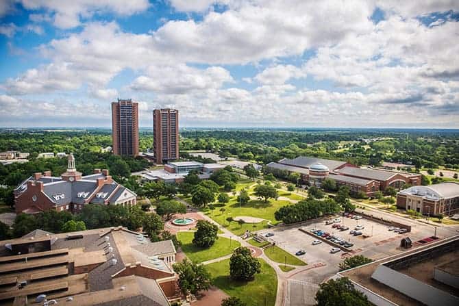 Texas Women's University aerial of campus Texas Women's University aerial of campus