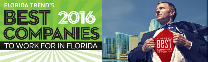 2016 Best Companies to Work For in Florida banner 2016 Best Companies to Work For in Florida banner