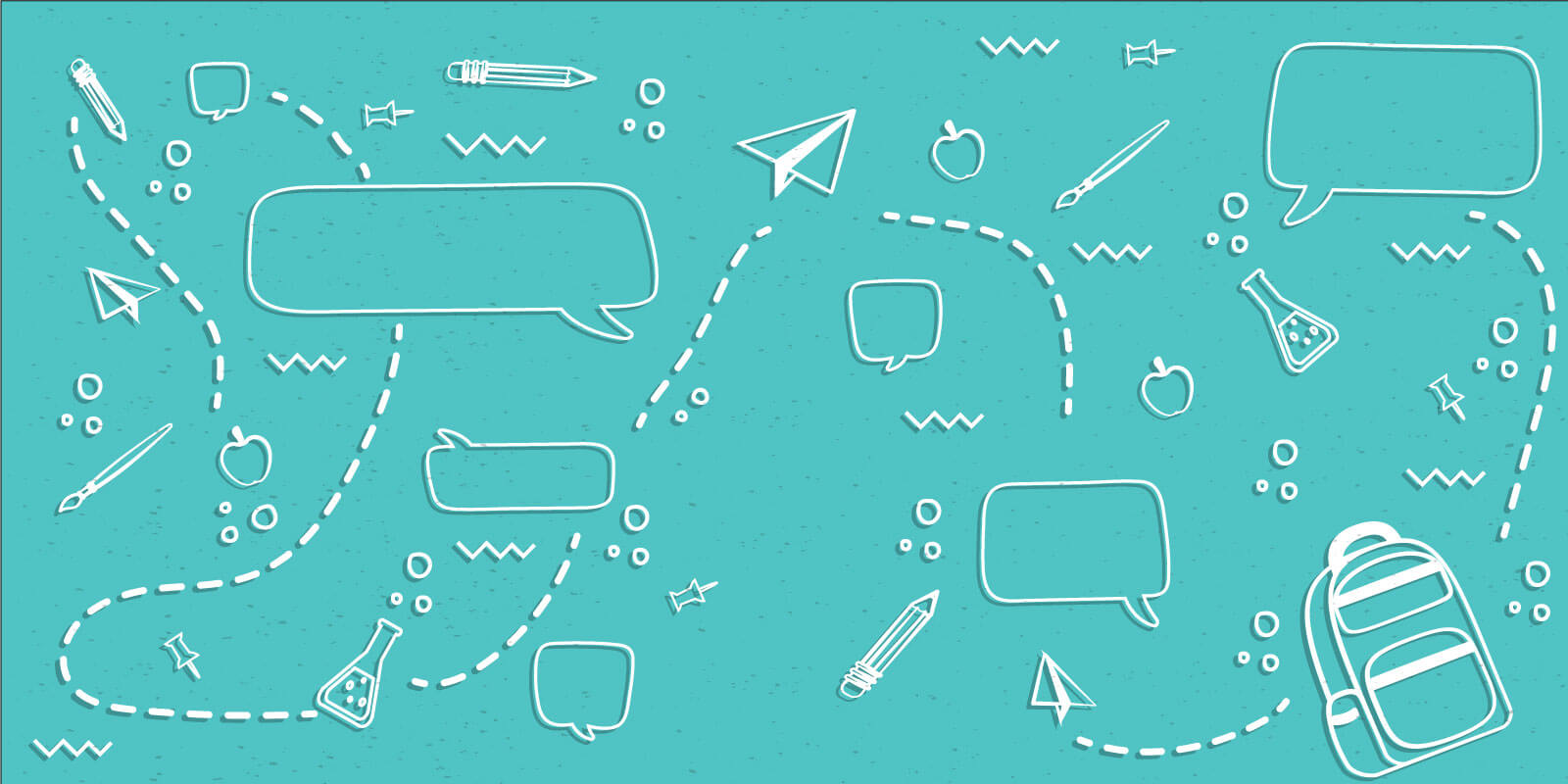 graphic with dashed lines, pushpins, paper airplanes, speech bubbles and more graphic with dashed lines, pushpins, paper airplanes, speech bubbles and more