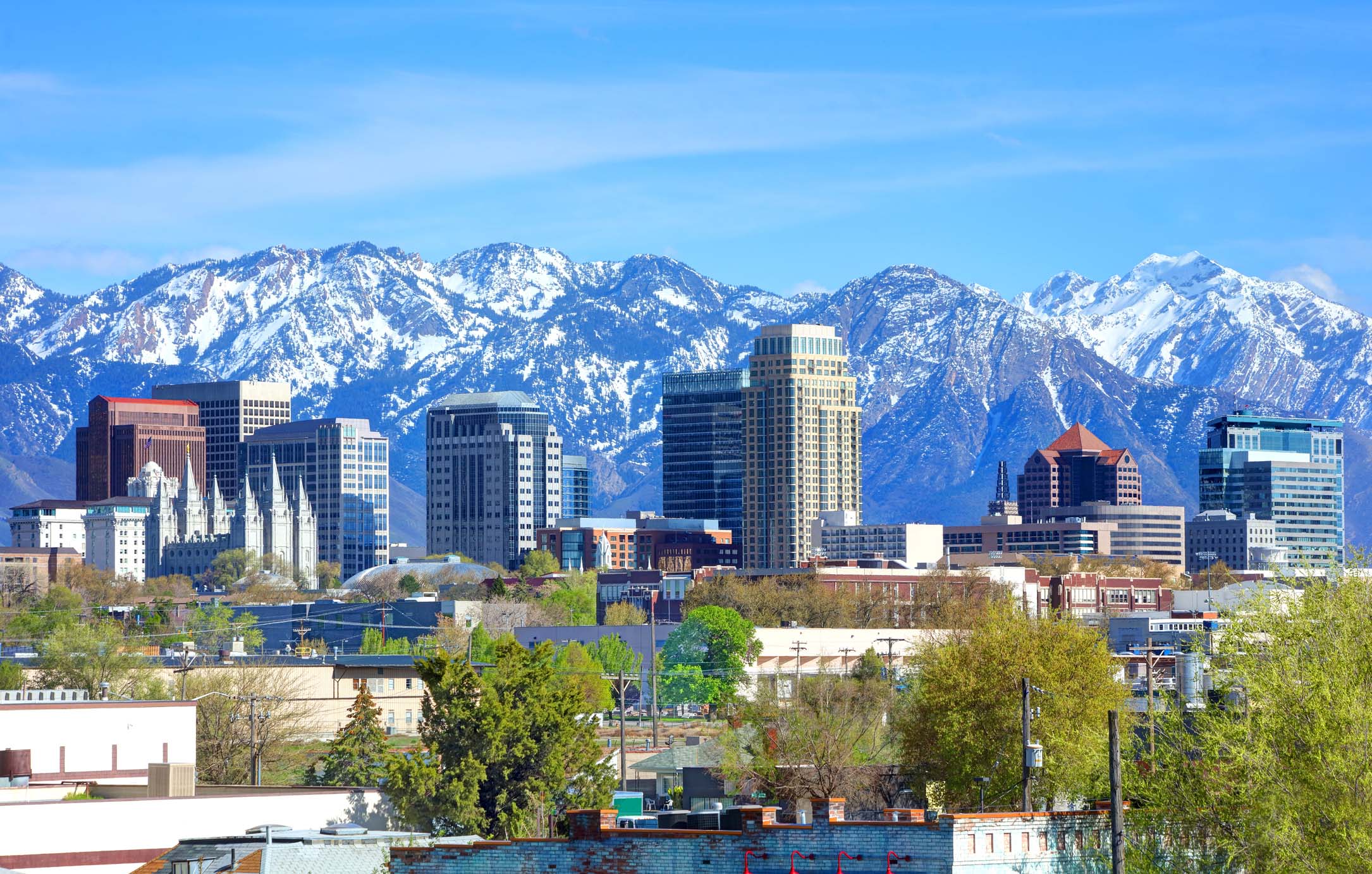 Skyline of Salt Lake City in Utah