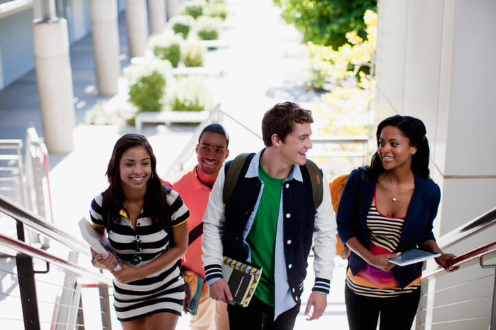 university students on stairs university students on stairs