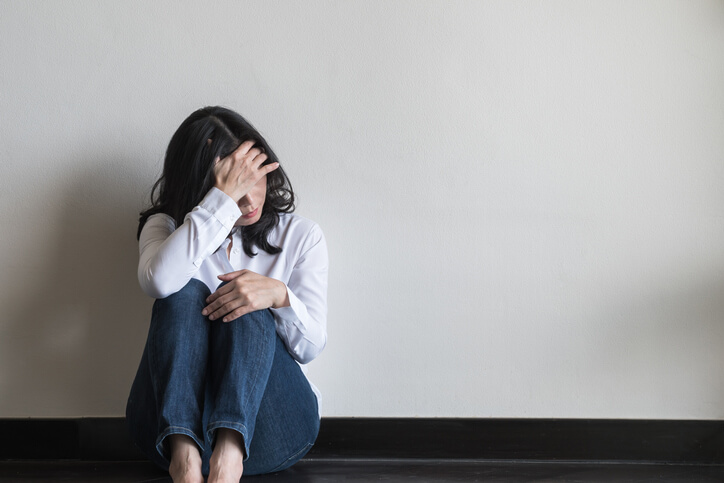 woman with depression anxiety headache woman with depression anxiety headache