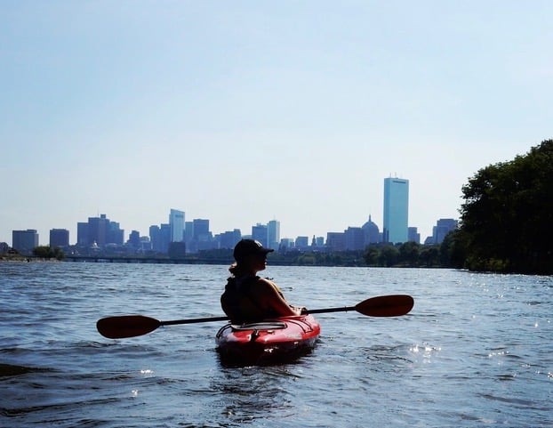 Laura Wildridge on paddle boat Laura Wildridge on paddle boat