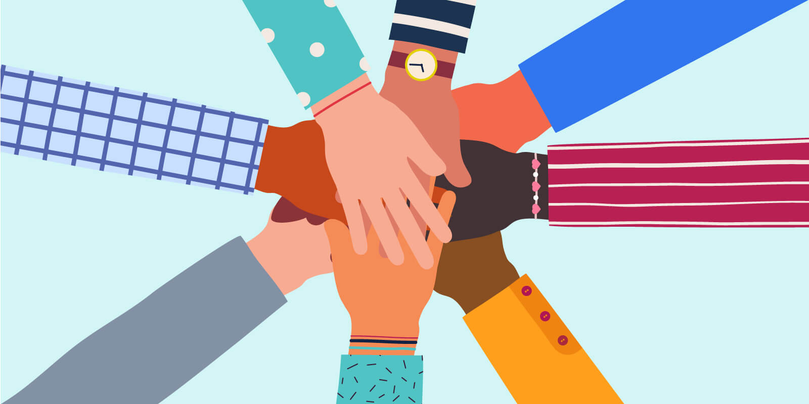 graphic of arms in and hands overlapping graphic of arms in and hands overlapping