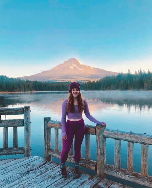 Allied traveler at Trillium Lake at sunrise Allied traveler at Trillium Lake at sunrise