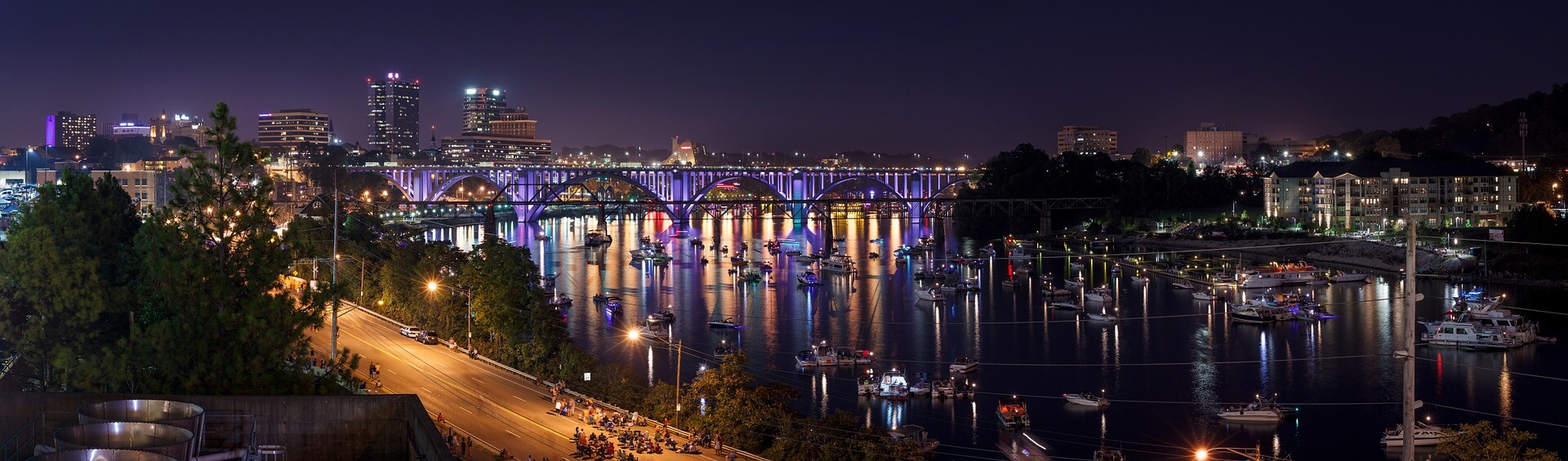 Knoxville Tennessee cityscape at night Knoxville Tennessee cityscape at night