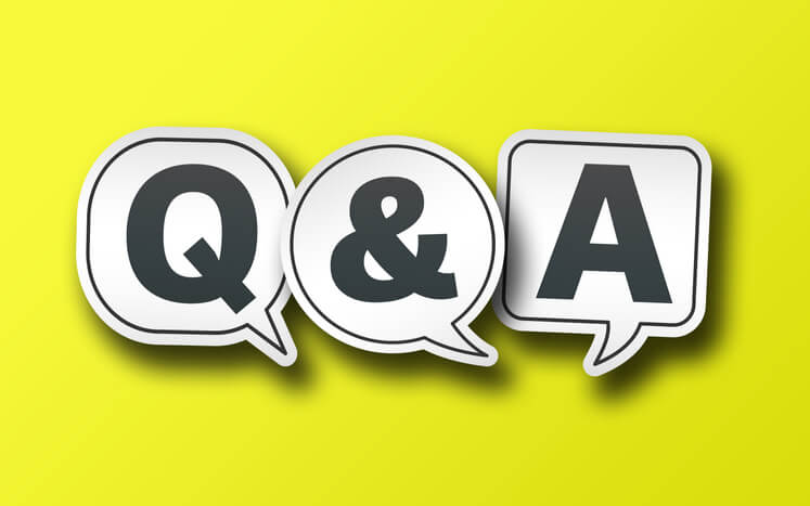 Letters Q and A in speech bubbles Letters Q and A in speech bubbles