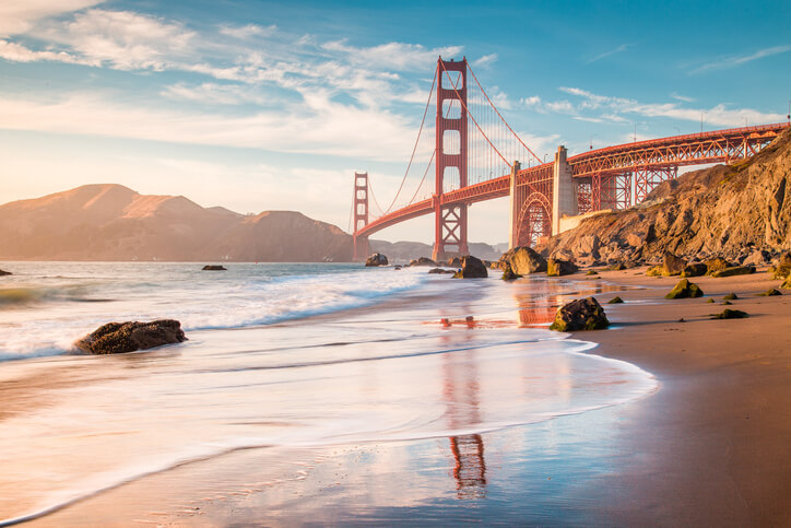 San Francisco beach at sunset San Francisco beach at sunset