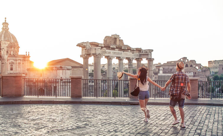 tourist couple in Italy tourist couple in Italy