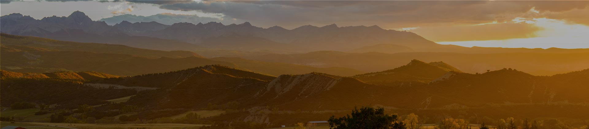 Mountain ridge at sunset