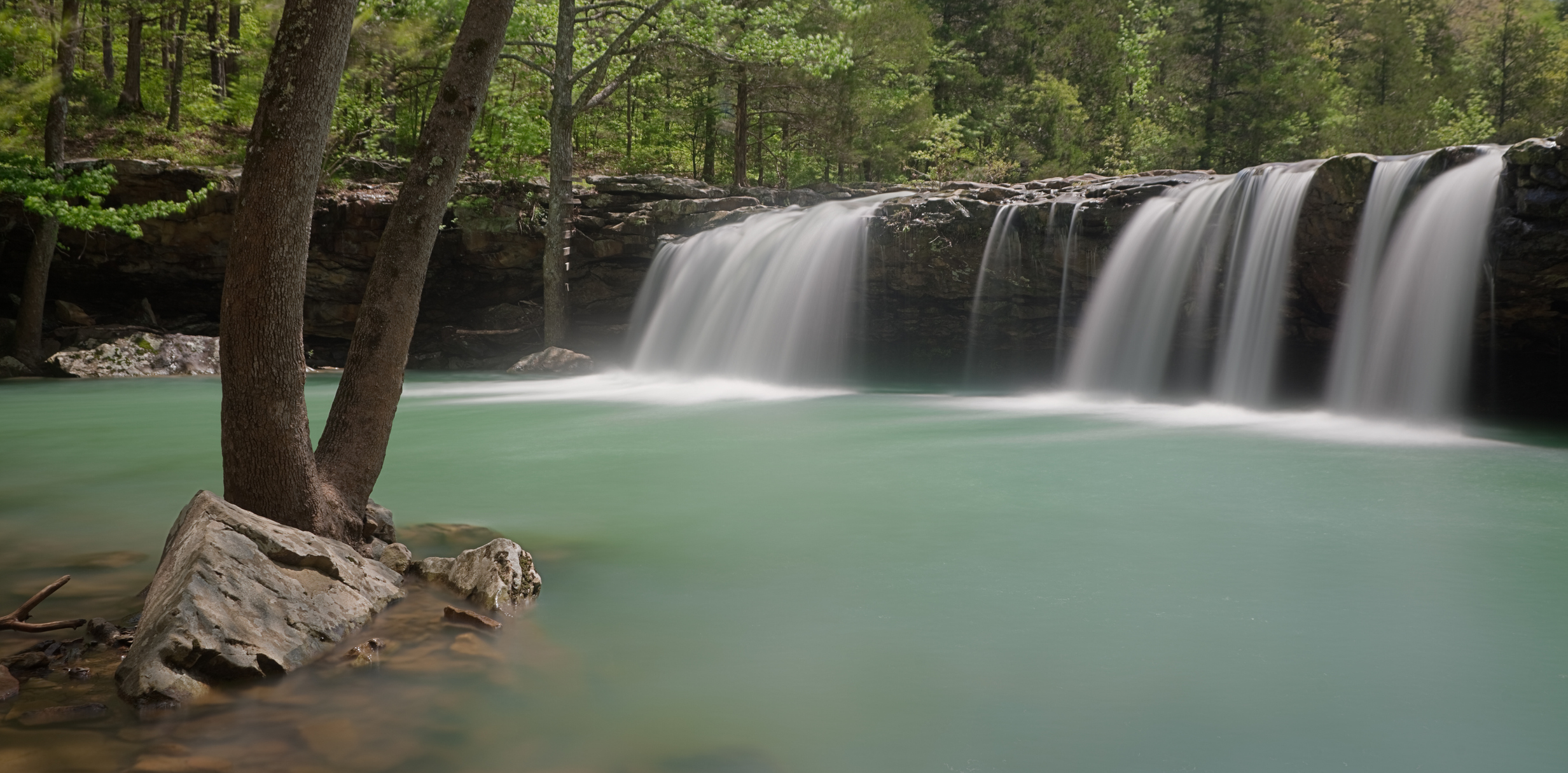 Arkansas waterfall in forest