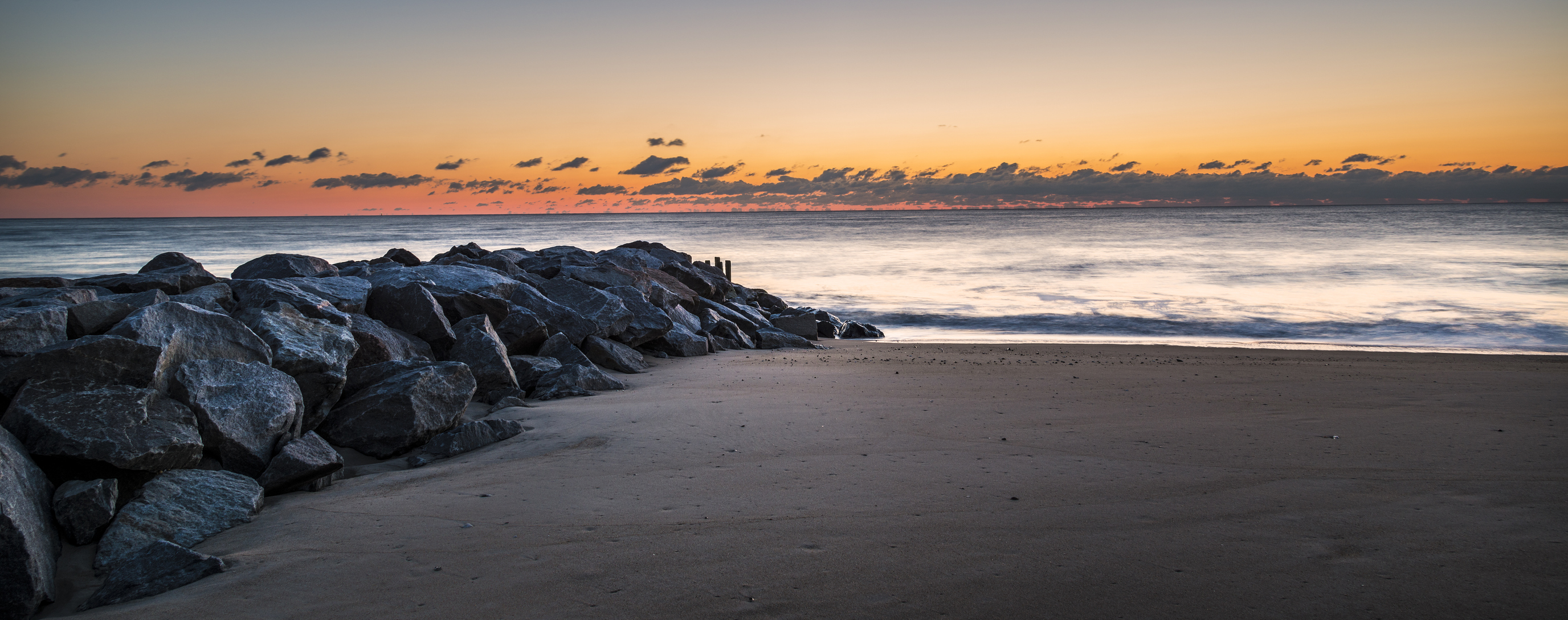 sunset over Delware beach